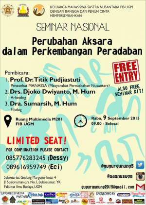 Seminar Nasional "Peradaban Aksara dalam Perkembangan Peradaban" di FIB UGM