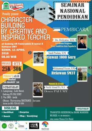 Seminar Nsional kependidikan di Gedung ARB lt 5 Kampus UMY