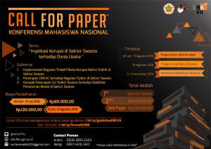 Call for Paper Ekonomi Bebas Korupsi VII