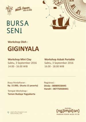 Bursa Seni #PAPERU Workshop oleh: GIGINYALA | 3 Sept 2016 | Taman Budaya Yogyakarta | FKY28