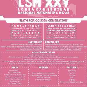 FMIPA UNY  Menggelar Lomba Dan Seminar Nasional Matematika ke-25 ( LSM XXV )