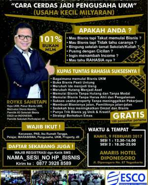 Cara Cerdas Jadi Pengusaha UKM bersama Royke Sahetapi