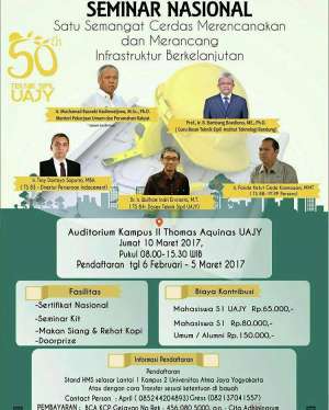 Seminar Nasional "Satu Semangat Cerdas Merencanakan dan Merencanakan Infrastruktur Yang Berkelanjutan"