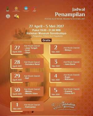 Jadwal Penampil Kesenian Tradisional "Tetabuhan Nusaraya"