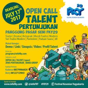 Open Call Talent untuk pertunjukan Panggung Pasar Seni FKY29
