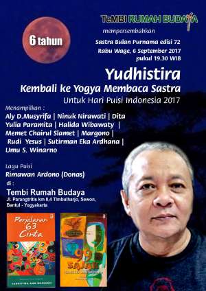Sastra Bulan Purnama "Yudhistira kembali ke Yogya Membaca Sastra"