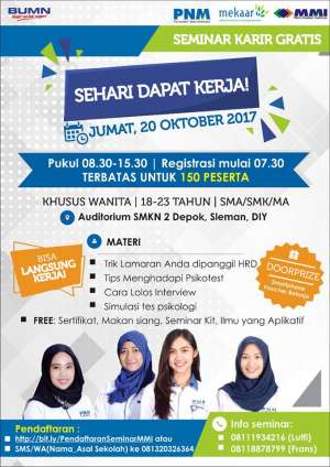 Seminar Karir Gratis "Sehari Dapat Kerja"