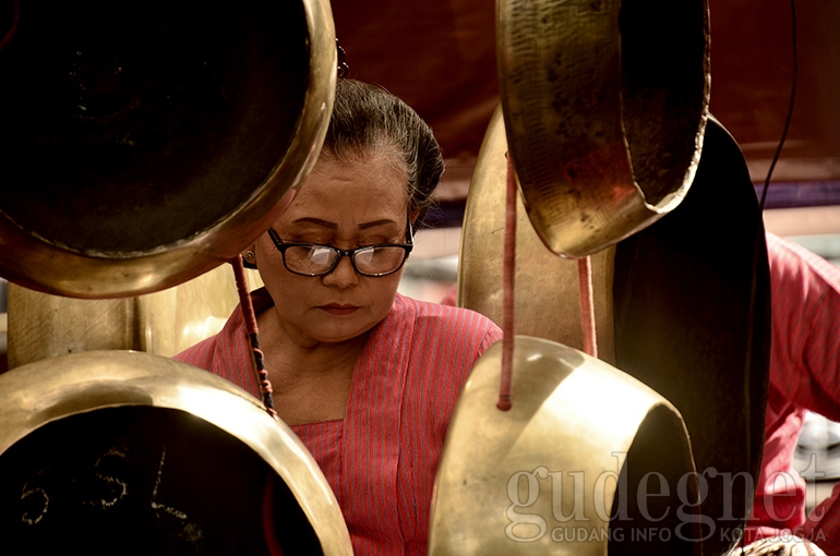 Pemain Gong di Festival Karawitan Sleman 2019