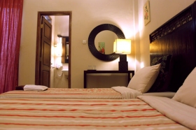 Kamar tidur di Villa Pakem