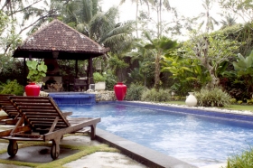 Kolam renang di Villa Pakem