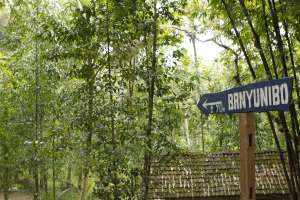 Papan penunjuk lokasi Curug Banyunibo