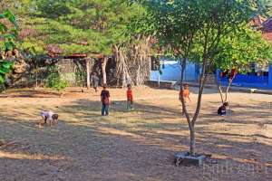 Lapangan tempat bermain bola di pantai Kukup 