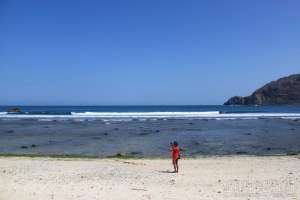 Lanskap di pantai Wediombo, Yogyakarta