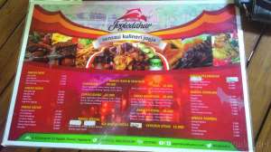 Daftar menu makanan dan minuman di Joglo Dahar