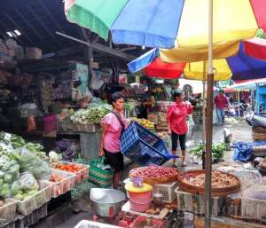 Pasar Demangan menjual berbagai macam kebutuhan sehari-hari seperti sembako, sayur mayur, buah-buaha