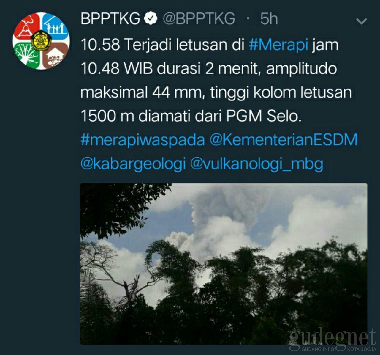 Menuju Proses Erupsi Magmatis Merapi, Masyarakat Diimbau Tetap Tenang dan Waspada