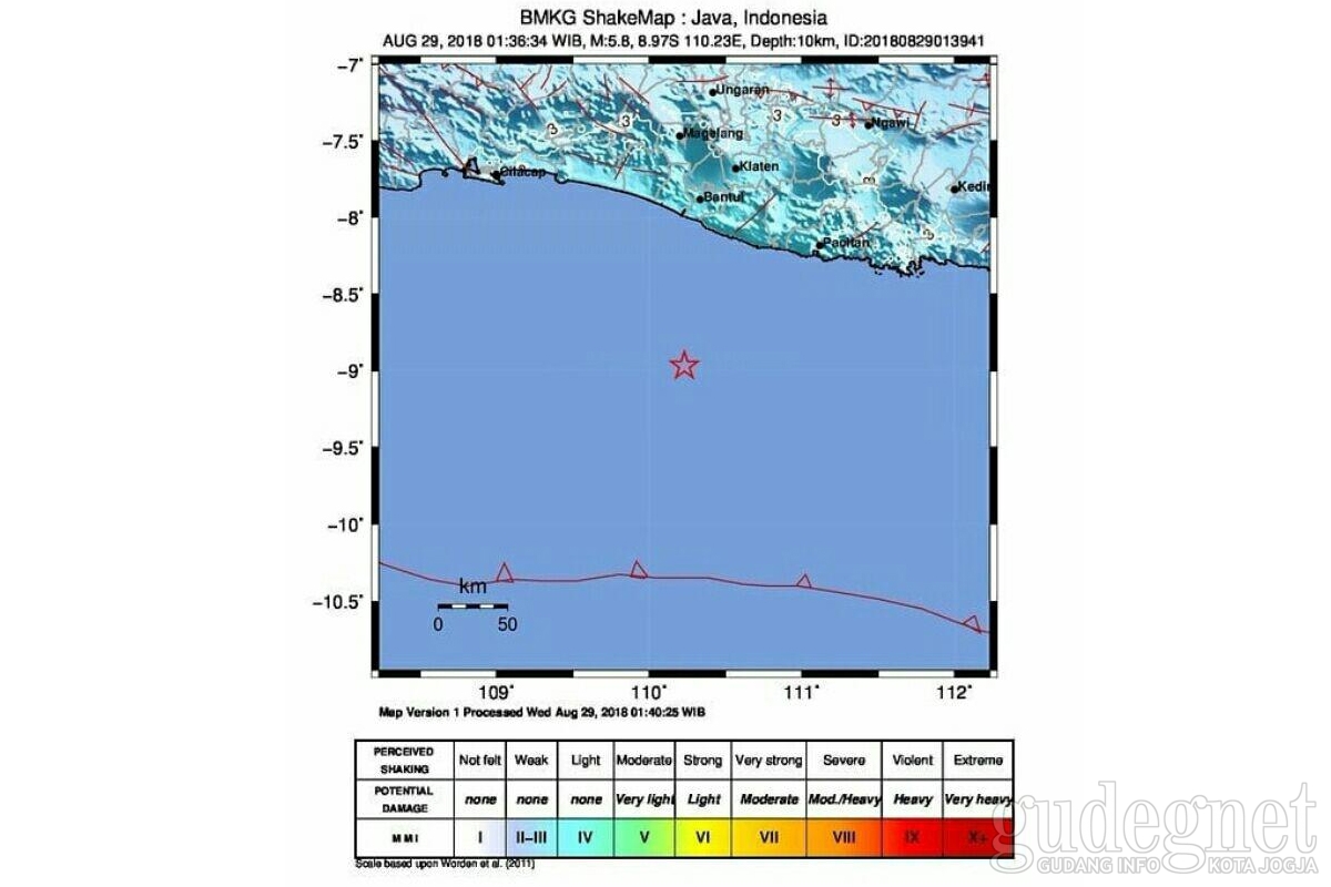 Gempa Tektonik Dini Hari Jogja Diakibatkan Thrust Fault