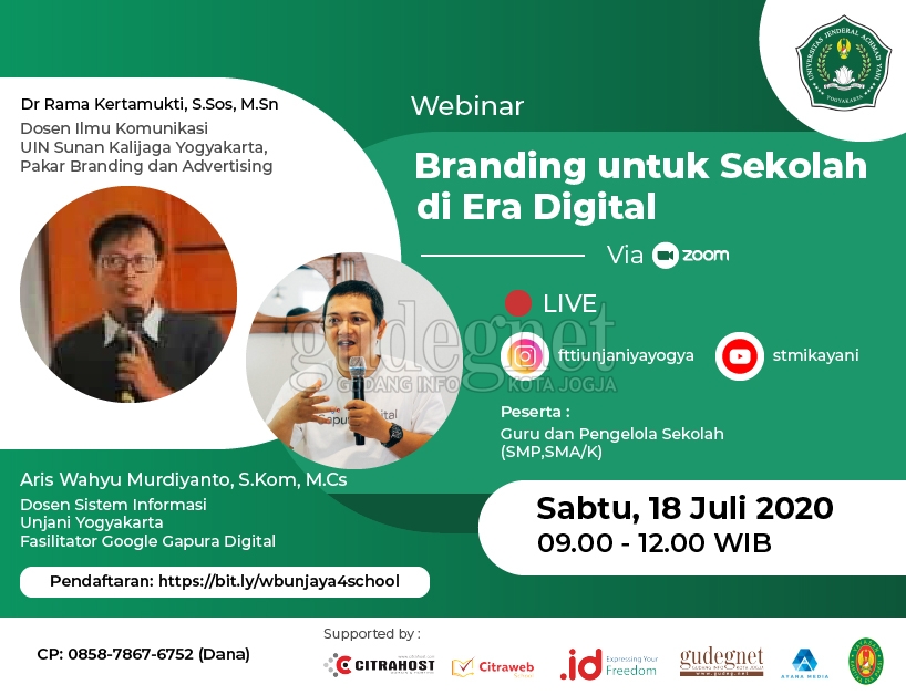 Unjani Adakan Webinar ''Branding untuk Sekolah di Era Digital'' Dukung Sekolah Majukan Merek