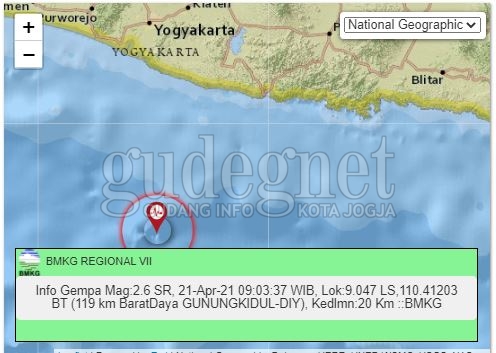 Gempa 2 Kali Getarkan Gunungkidul Sejak Senin