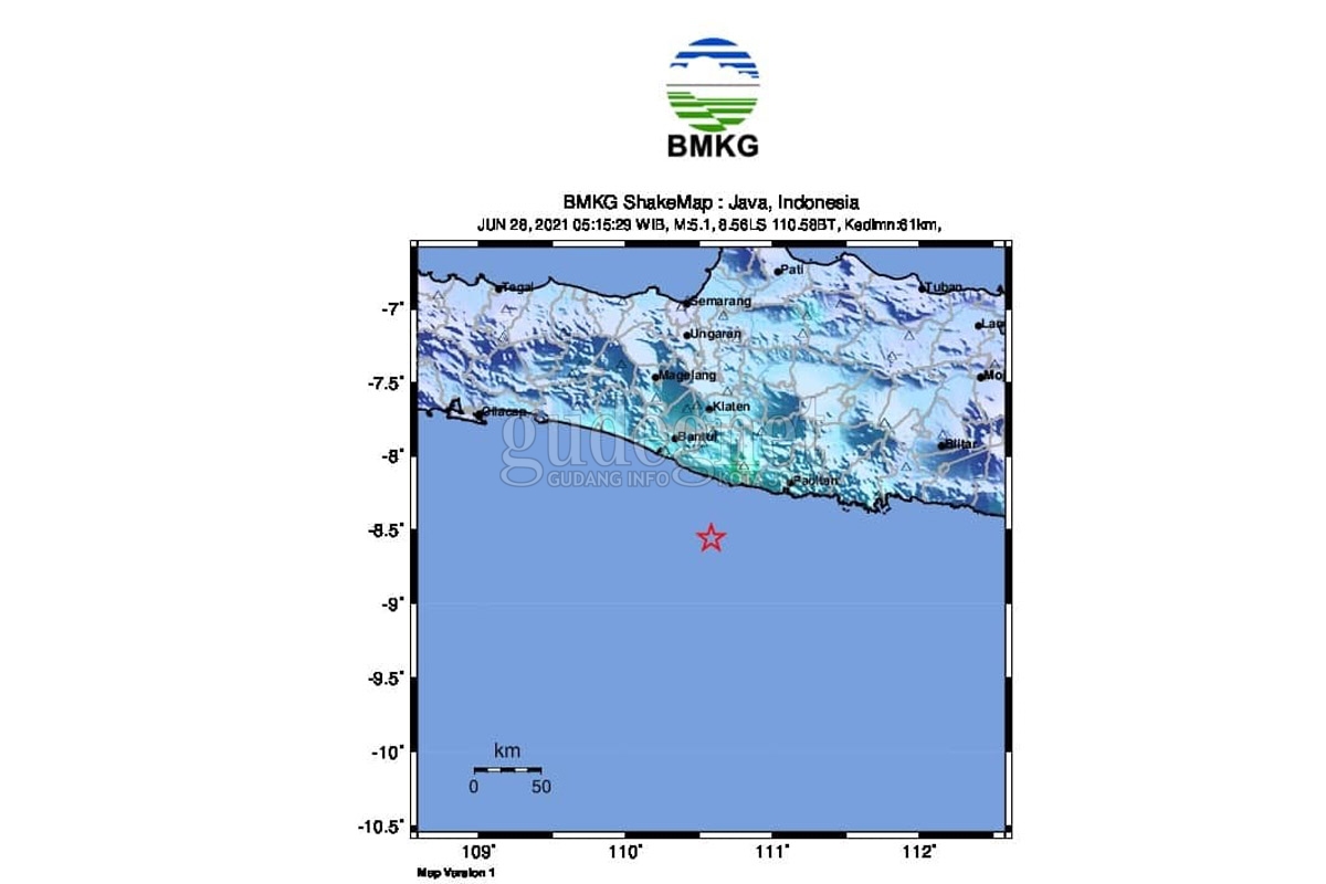 Gempa Bumi Tektonik Guncang DIY Pagi Ini