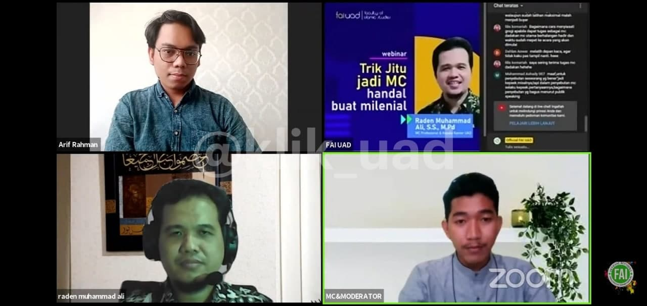 FAI UAD Adakan Webinar, Bahas Kiat Jadi Pembawa Acara