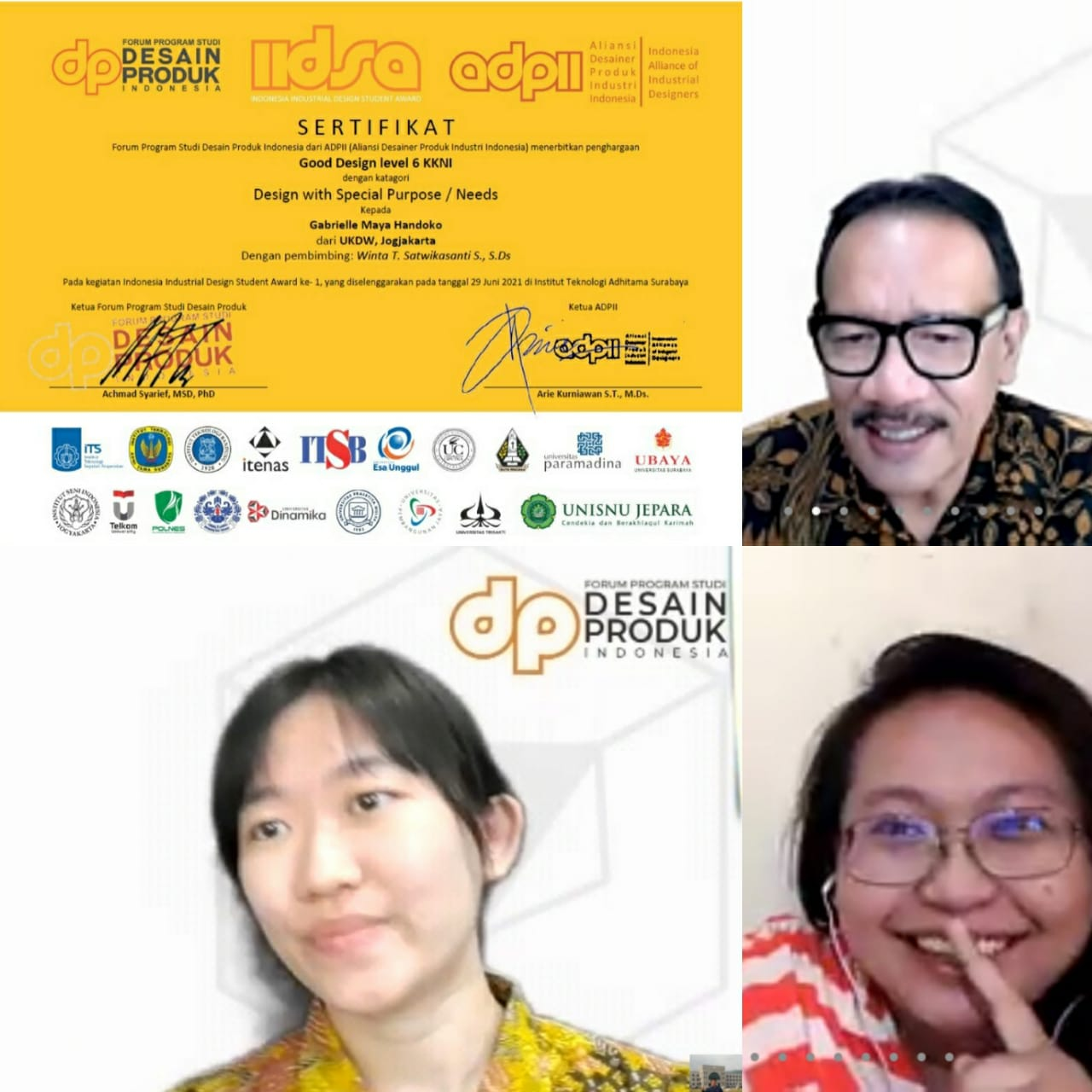 Mahasiswa Desain Produk UKDW Raih Indonesia Industrial Design Student Award 2021 