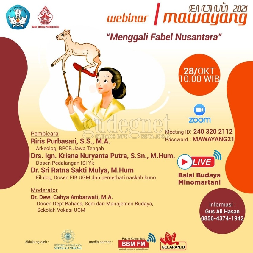 Mawayang 2021 Hadirkan Webinar tentang Fabel dan Festival Wayang Kancil