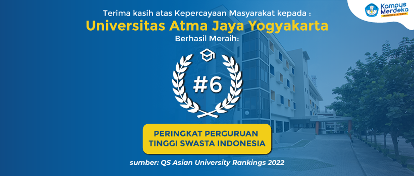 UAJY Raih Peringkat ke-6 Perguruan Tinggi Swasta Indonesia Versi QS AUR 2022