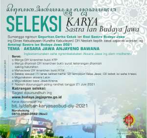 Disbud DIY Gelar Seleksi Karya Sastra Budaya Jawa 2021, Ini Cara Daftarnya