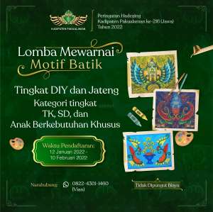 Pakualaman Gelar Lomba Mewarnai Batik Untuk Anak, Ini Syarat dan Cara Daftarnya